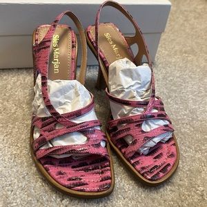 Sies Marjan Maya embossed lizard heel PINK